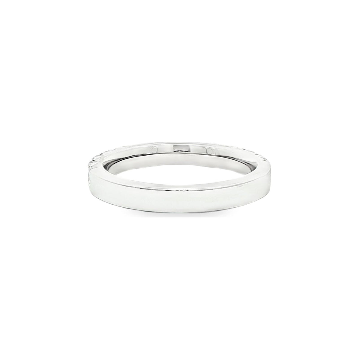 0.86 CT. Round Brilliant French Pavé Diamond Band in Platinum view 3