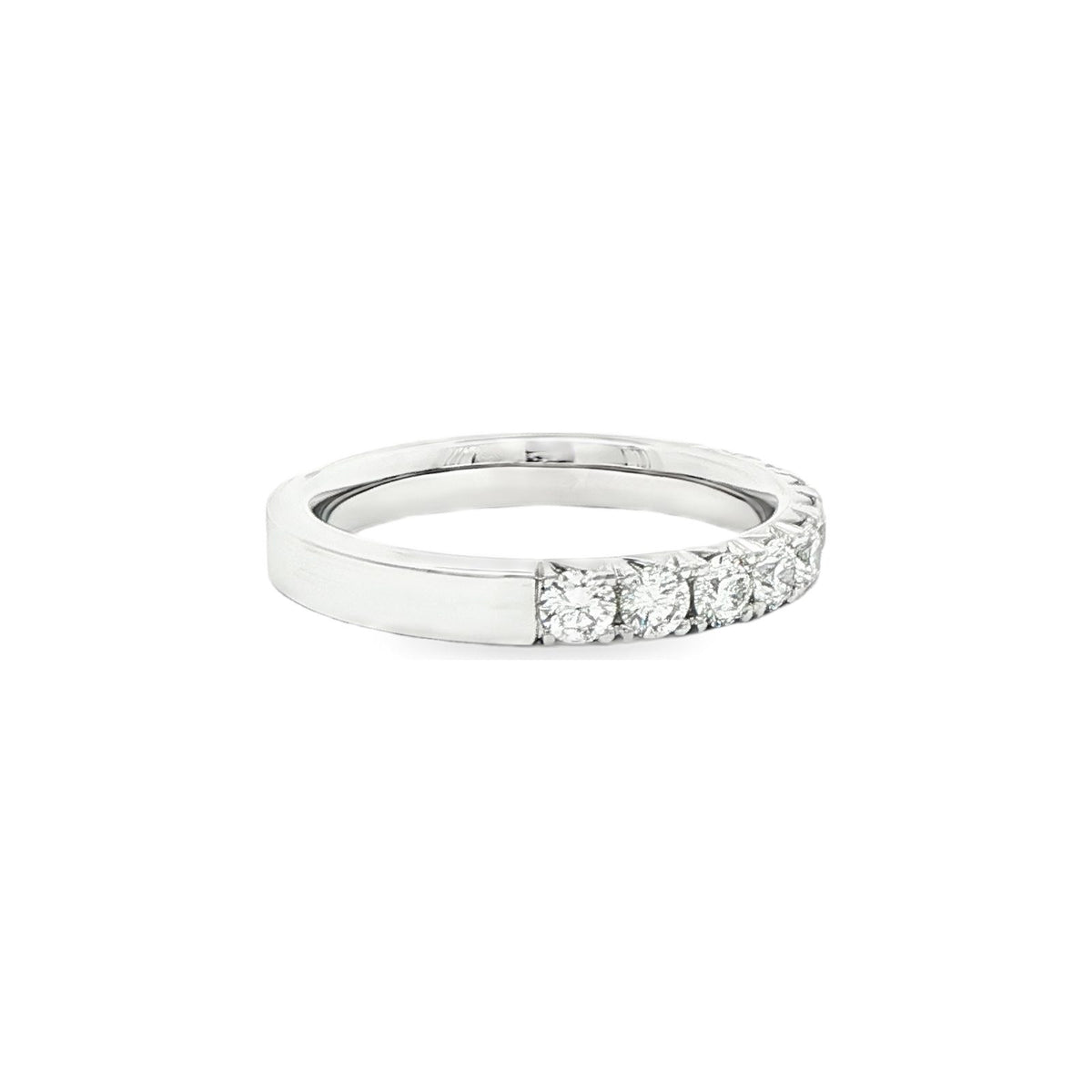 0.86 CT. Round Brilliant French Pavé Diamond Band in Platinum view 4