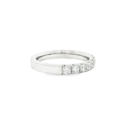 0.86 CT. Round Brilliant French Pavé Diamond Band in Platinum view 4