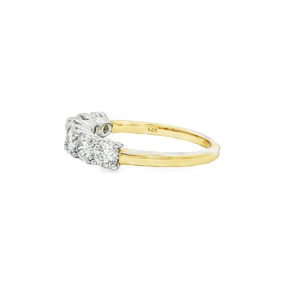 1.00 CT. Six Round Brilliant Diamond Band in 14K White Gold view 2