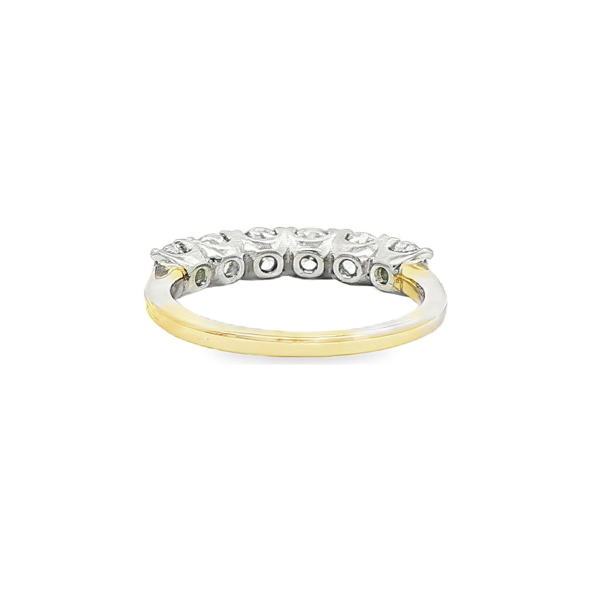 1.00 CT. Six Round Brilliant Diamond Band in 14K White Gold view 3