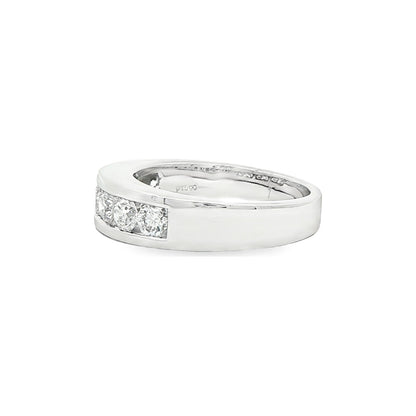 1.07 CT. Channel Set Round Brilliant Diamond Eternity Ring in Platinum view 2