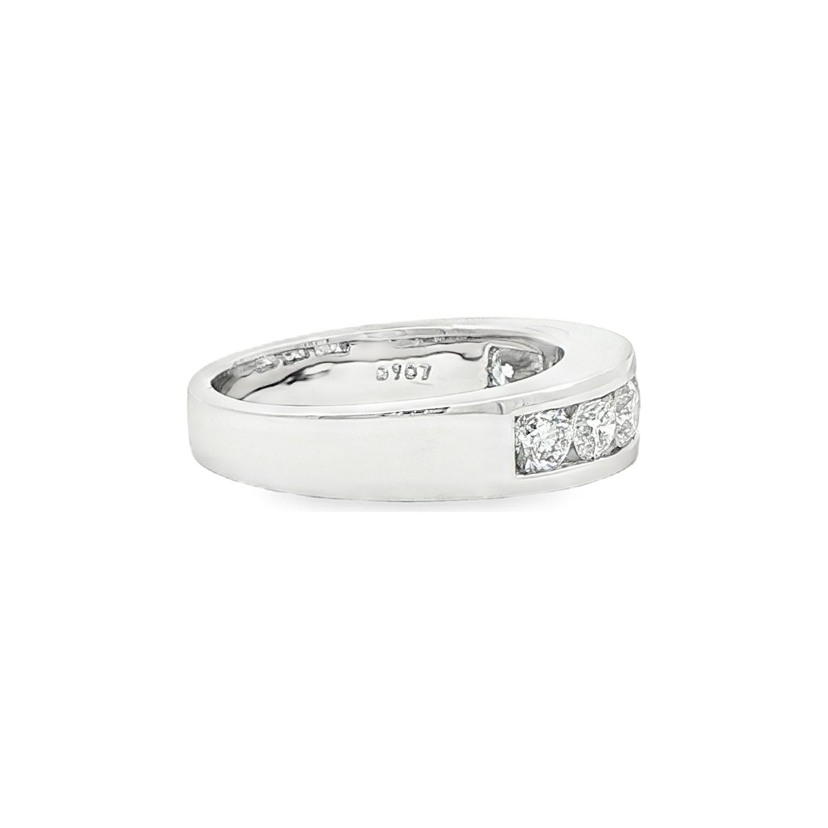 1.07 CT. Channel Set Round Brilliant Diamond Eternity Ring in Platinum view 4