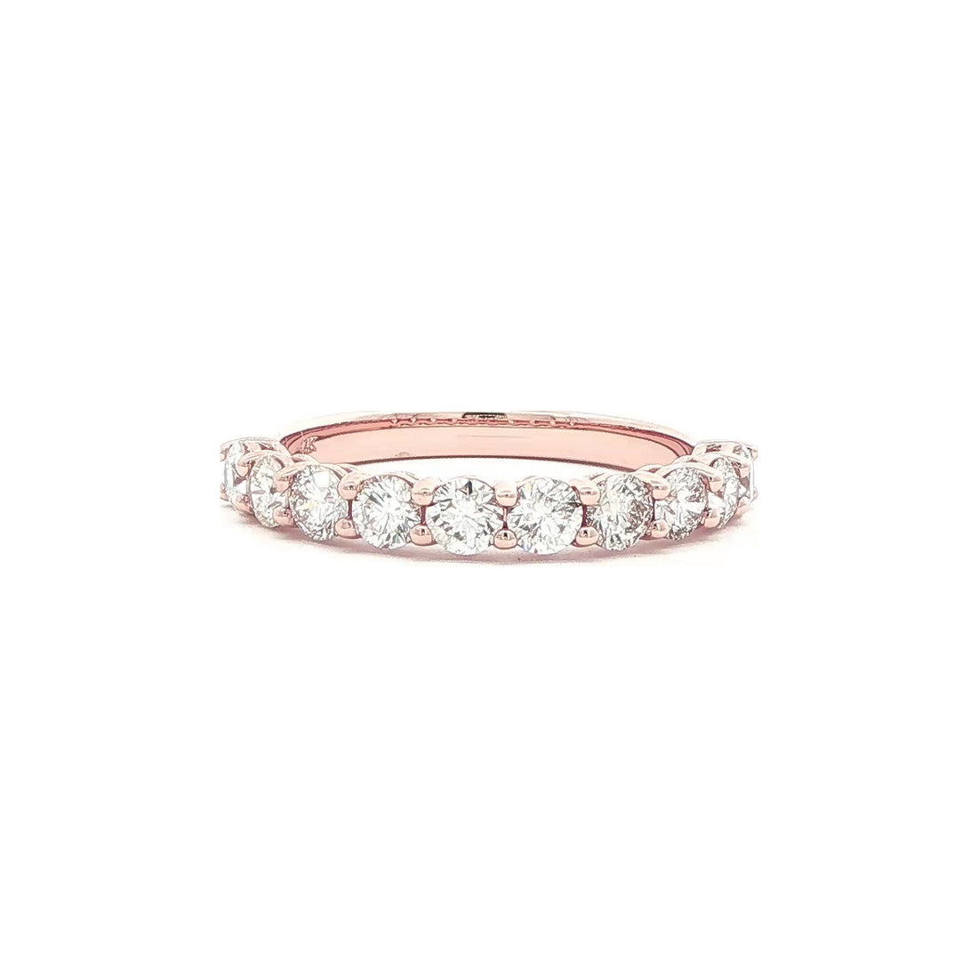 1.11 CT. Ten Round Brilliant Diamond Band in 14K Rose Gold