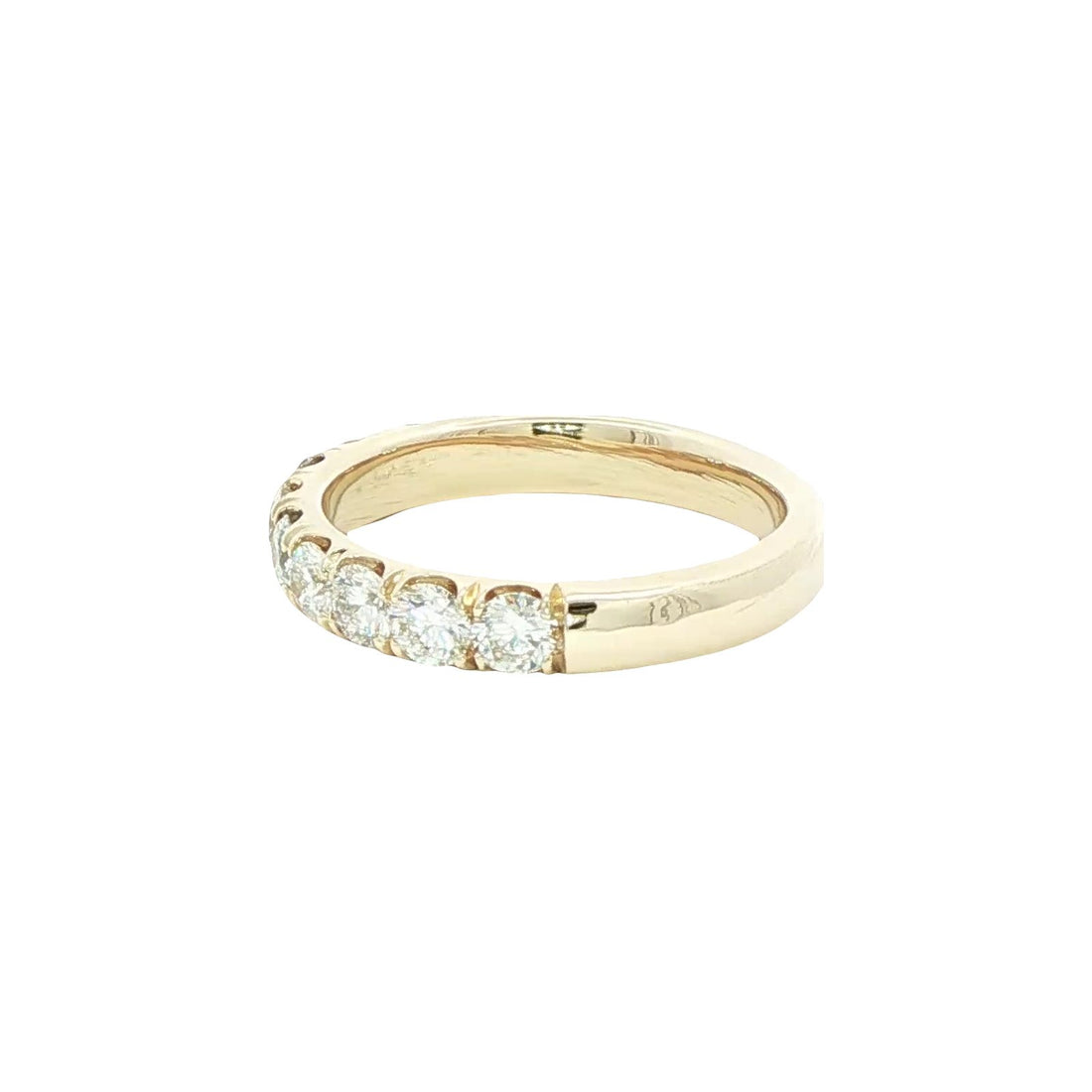 1.23 CT. Eleven Round Brilliant Diamond Band in 14K Yellow Gold view 2