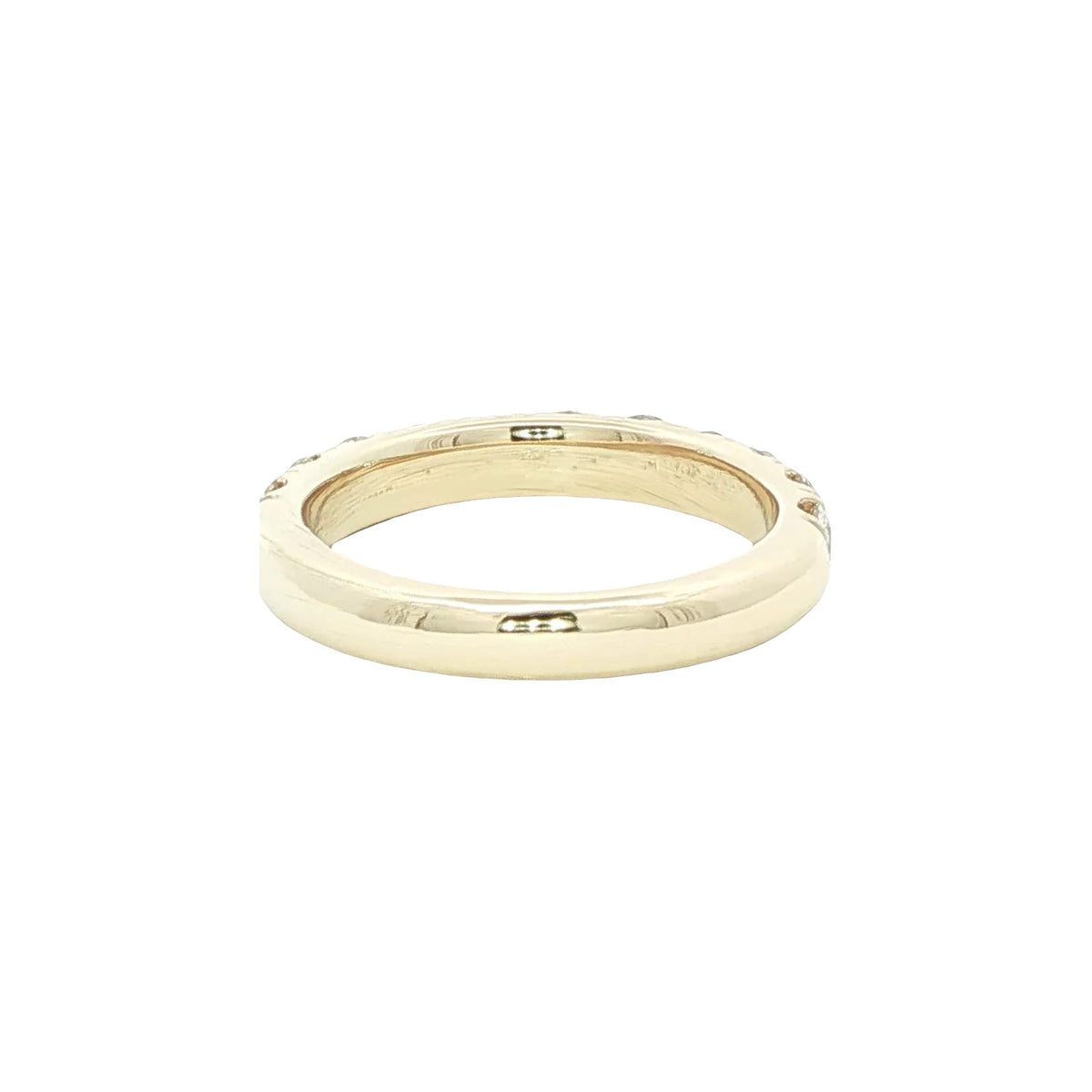 1.23 CT. Eleven Round Brilliant Diamond Band in 14K Yellow Gold view 3