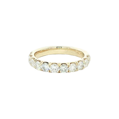 1.23 CT. Eleven Round Brilliant Diamond Band in 14K Yellow Gold view 4