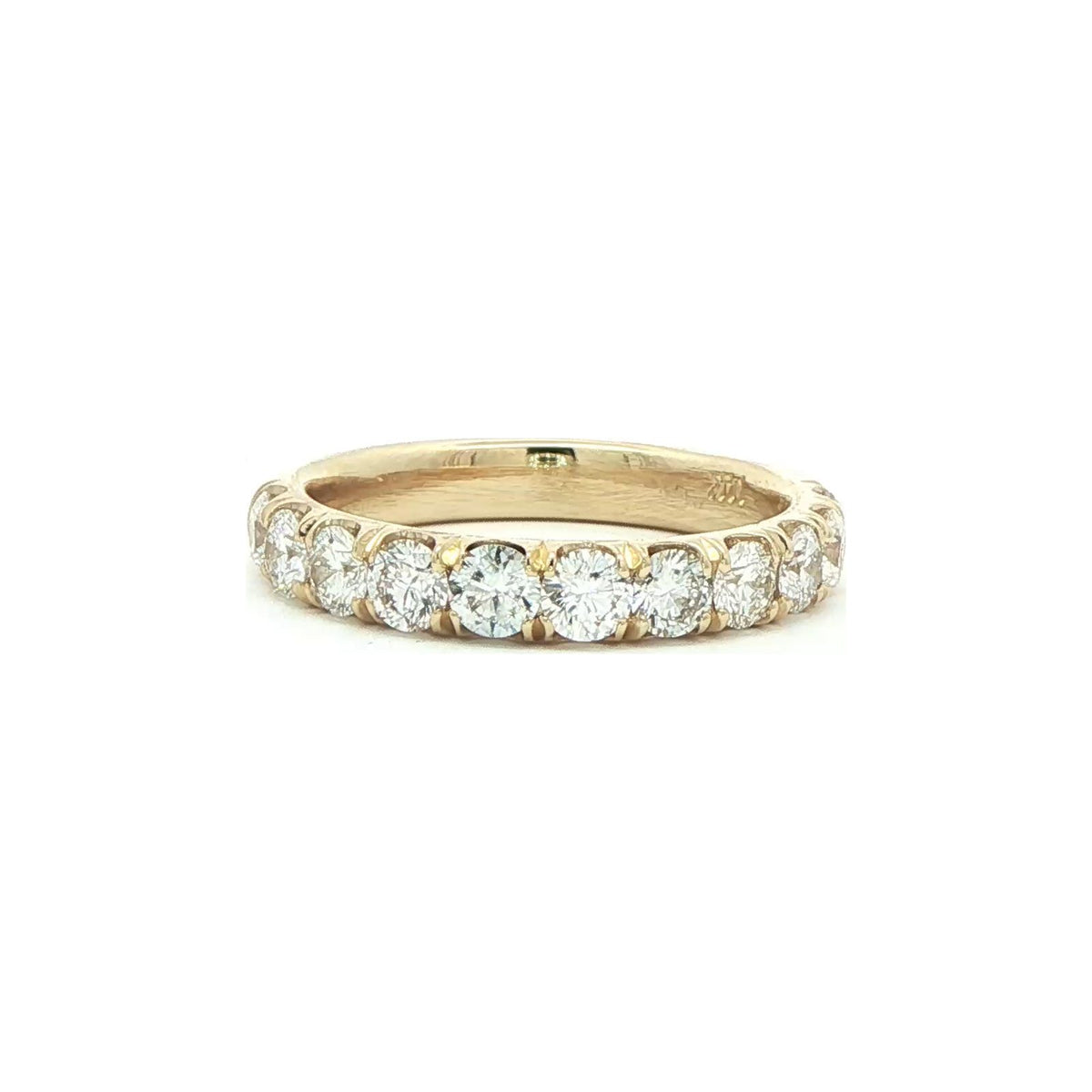 1.23 CT. Eleven Round Brilliant Diamond Band in 14K Yellow Gold view 5