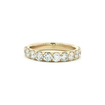 1.23 CT. Eleven Round Brilliant Diamond Band in 14K Yellow Gold view 5