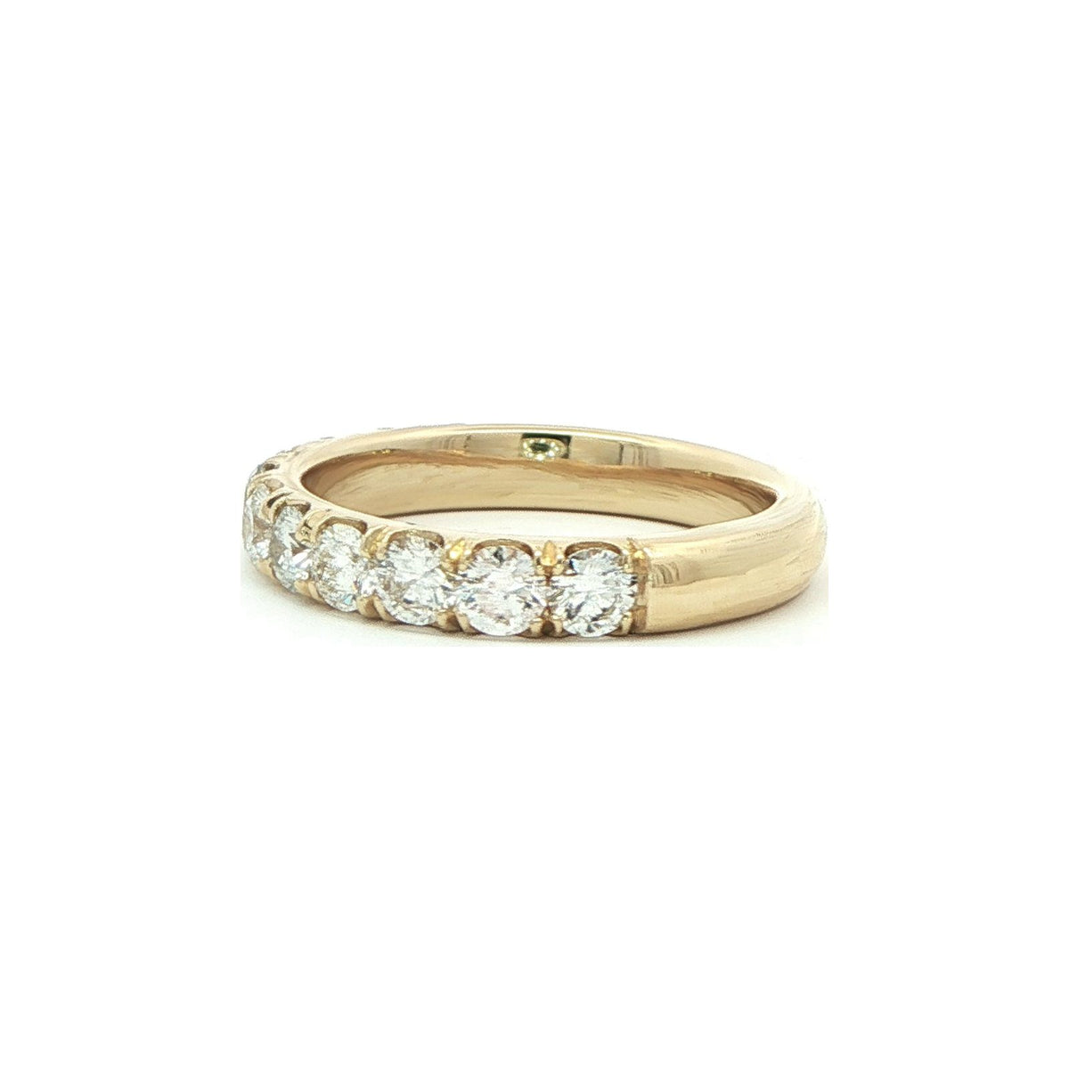 1.23 CT. Eleven Round Brilliant Diamond Band in 14K Yellow Gold view 6
