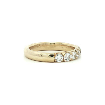 1.23 CT. Eleven Round Brilliant Diamond Band in 14K Yellow Gold view 8