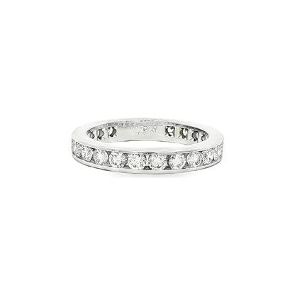 1.26 CT. Channel Set Round Brilliant Diamond Eternity Band in Platinum
