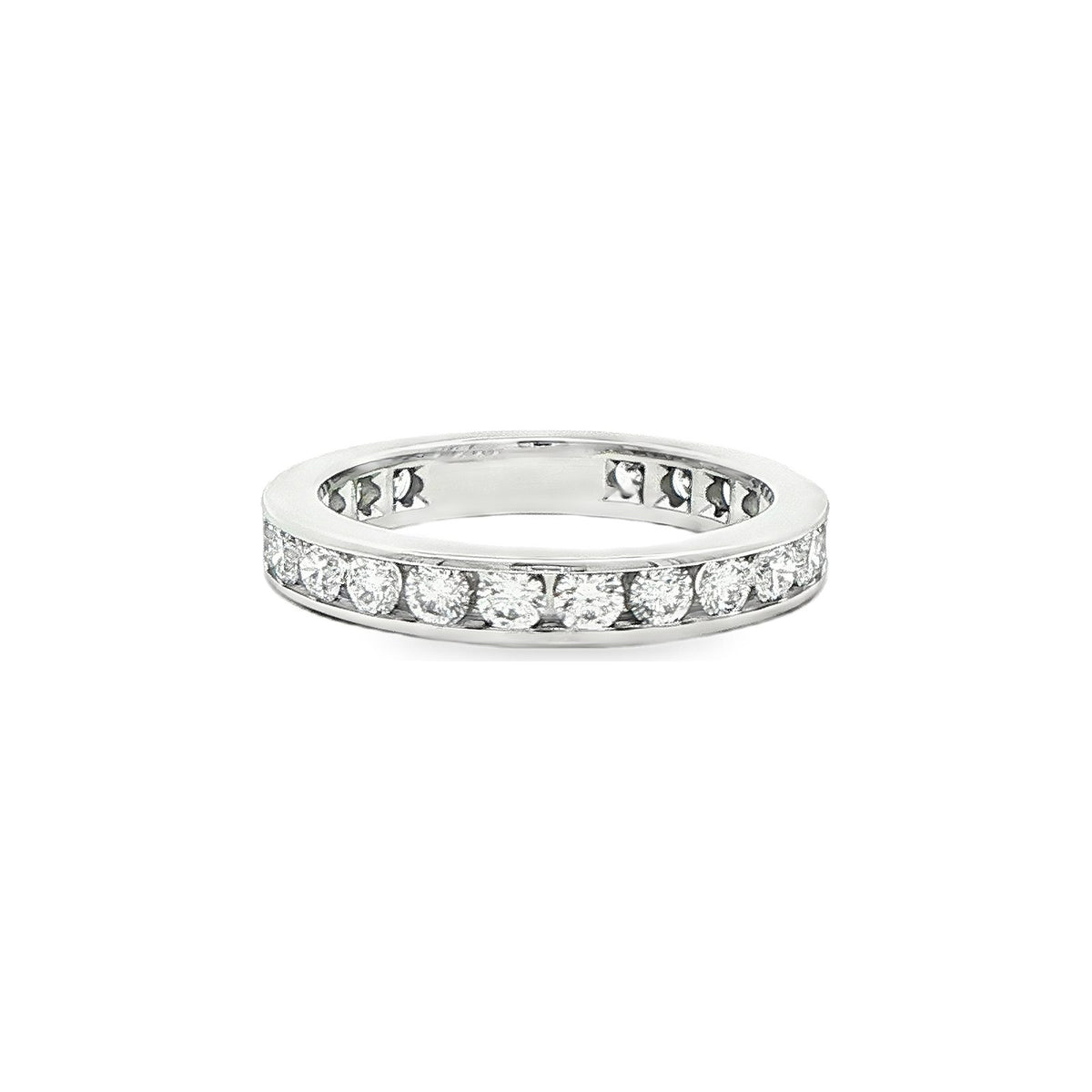 1.26 CT. Channel Set Round Brilliant Diamond Eternity Band in Platinum view 3