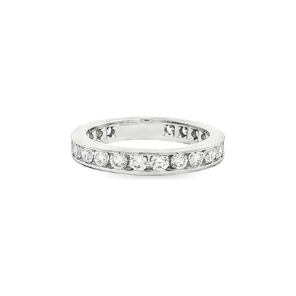 1.26 CT. Channel Set Round Brilliant Diamond Eternity Band in Platinum view 3