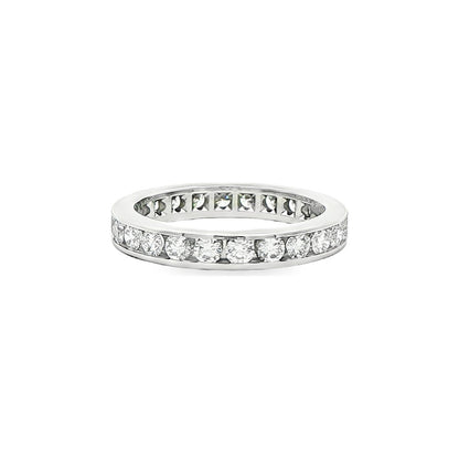 1.26 CT. Channel Set Round Brilliant Diamond Eternity Band in Platinum view 4