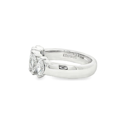 1.27 CT. Five Marquise Brilliant Diamond Ring in Platinum view 2