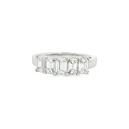 1.32 CT. Five Emerald Cut Diamond Band in Platinum