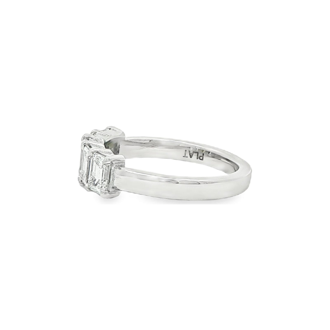 1.32 CT. Five Emerald Cut Diamond Band in Platinum view 2