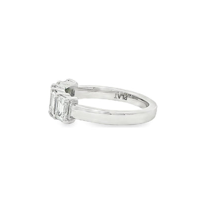 1.32 CT. Five Emerald Cut Diamond Band in Platinum view 2