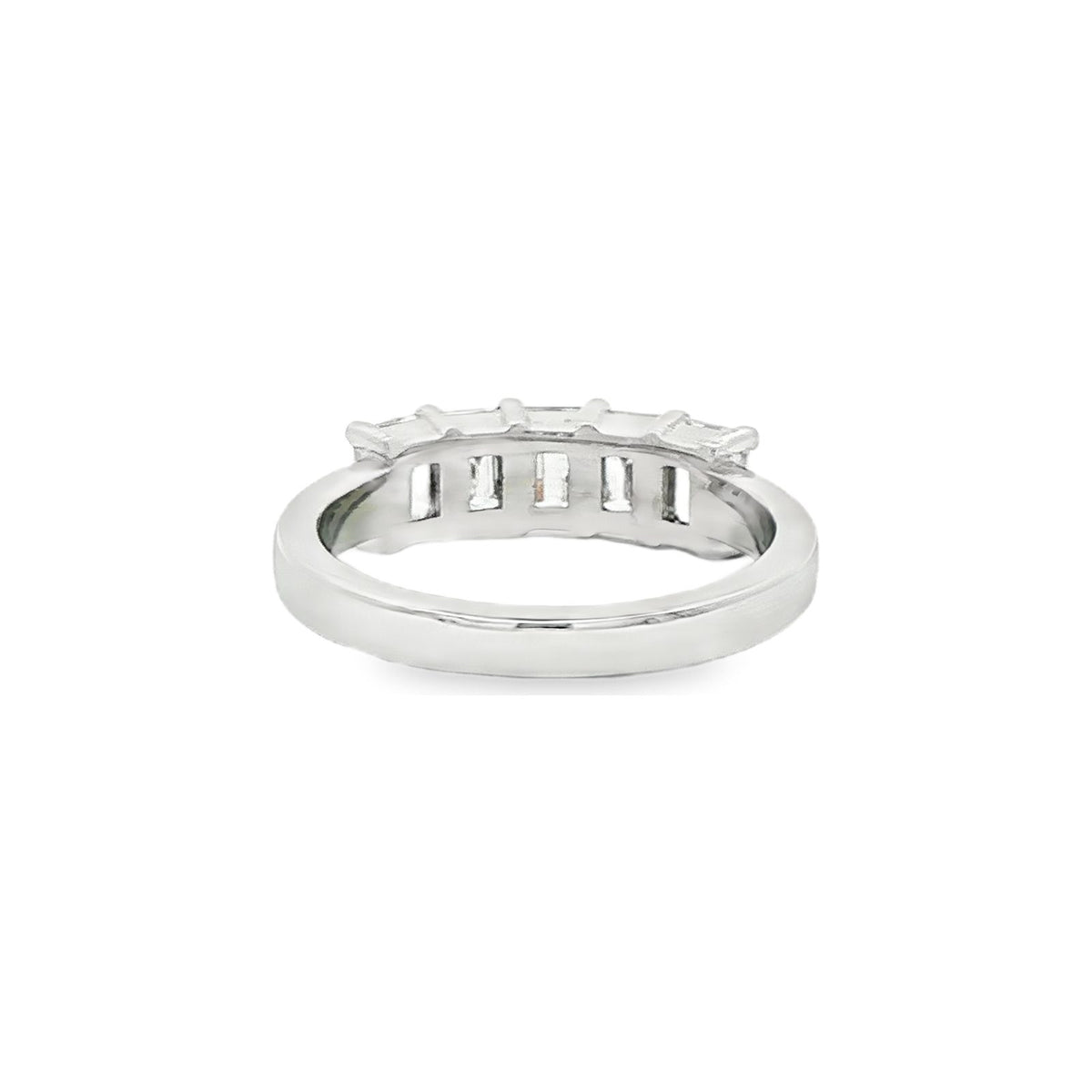 1.32 CT. Five Emerald Cut Diamond Band in Platinum view 3