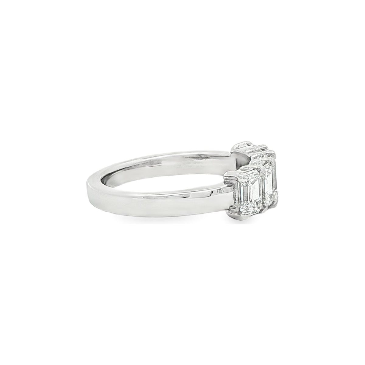 1.32 CT. Five Emerald Cut Diamond Band in Platinum view 4