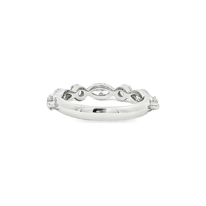1.35 CT. Alternating Round and Marquise Brilliant Diamond Ring in Platinum view 3