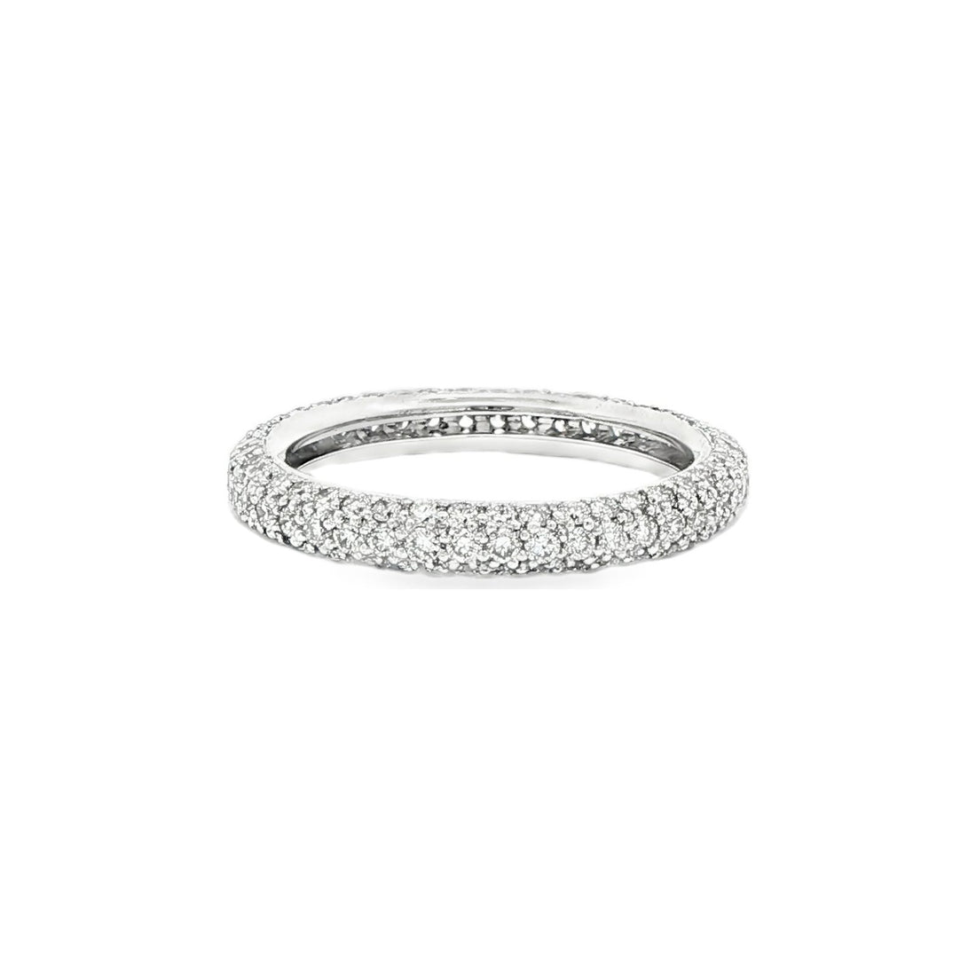 1.49 CT. Round Brilliant Triple Row Pavé Diamond Eternity Band in Platinum