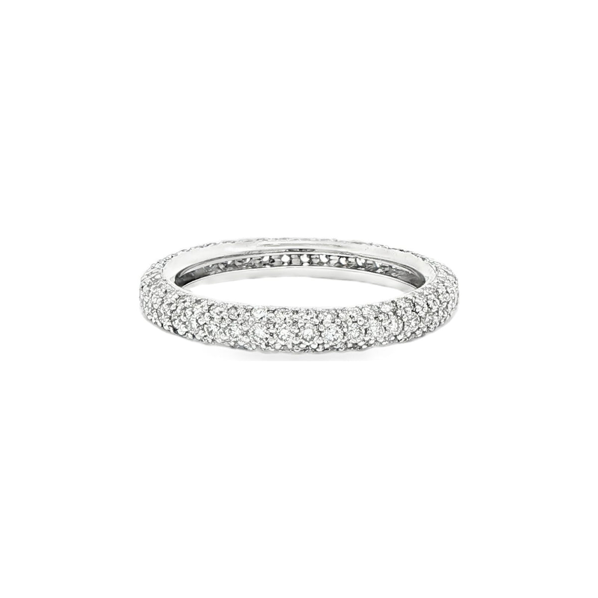 1.49 CT. Round Brilliant Triple Row Pavé Diamond Eternity Band in Platinum