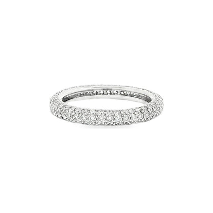 1.49 CT. Round Brilliant Triple Row Pavé Diamond Eternity Band in Platinum