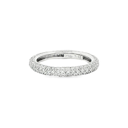 1.49 CT. Round Brilliant Triple Row Pavé Diamond Eternity Band in Platinum view 3