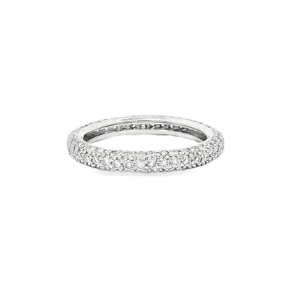 1.49 CT. Round Brilliant Triple Row Pavé Diamond Eternity Band in Platinum view 4