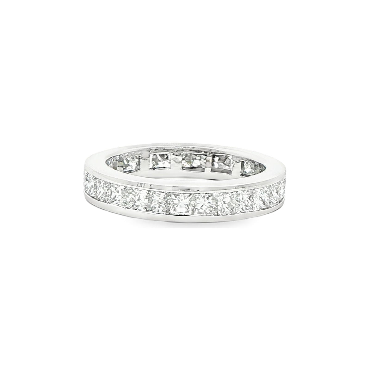 1.55 CT. Channel Set Princess Cut Diamond Eternity Band in Platinum view 2