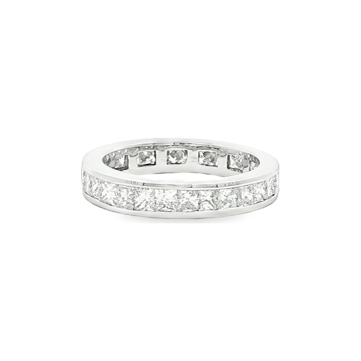 1.55 CT. Channel Set Princess Cut Diamond Eternity Band in Platinum view 3