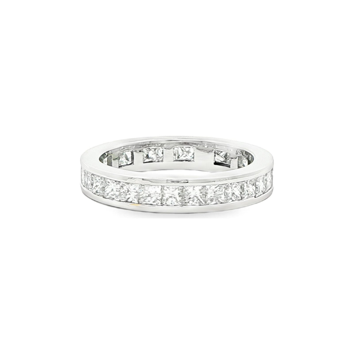 1.55 CT. Channel Set Princess Cut Diamond Eternity Band in Platinum view 4