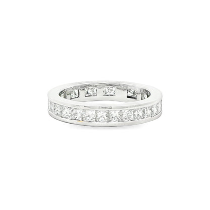 1.55 CT. Channel Set Princess Cut Diamond Eternity Band in Platinum view 4