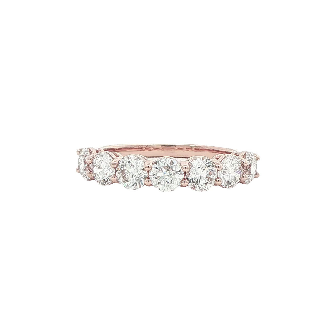 1.62 CT. Seven Round Brilliant Diamond Band in 14K Rose Gold