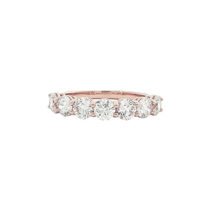 1.62 CT. Seven Round Brilliant Diamond Band in 14K Rose Gold