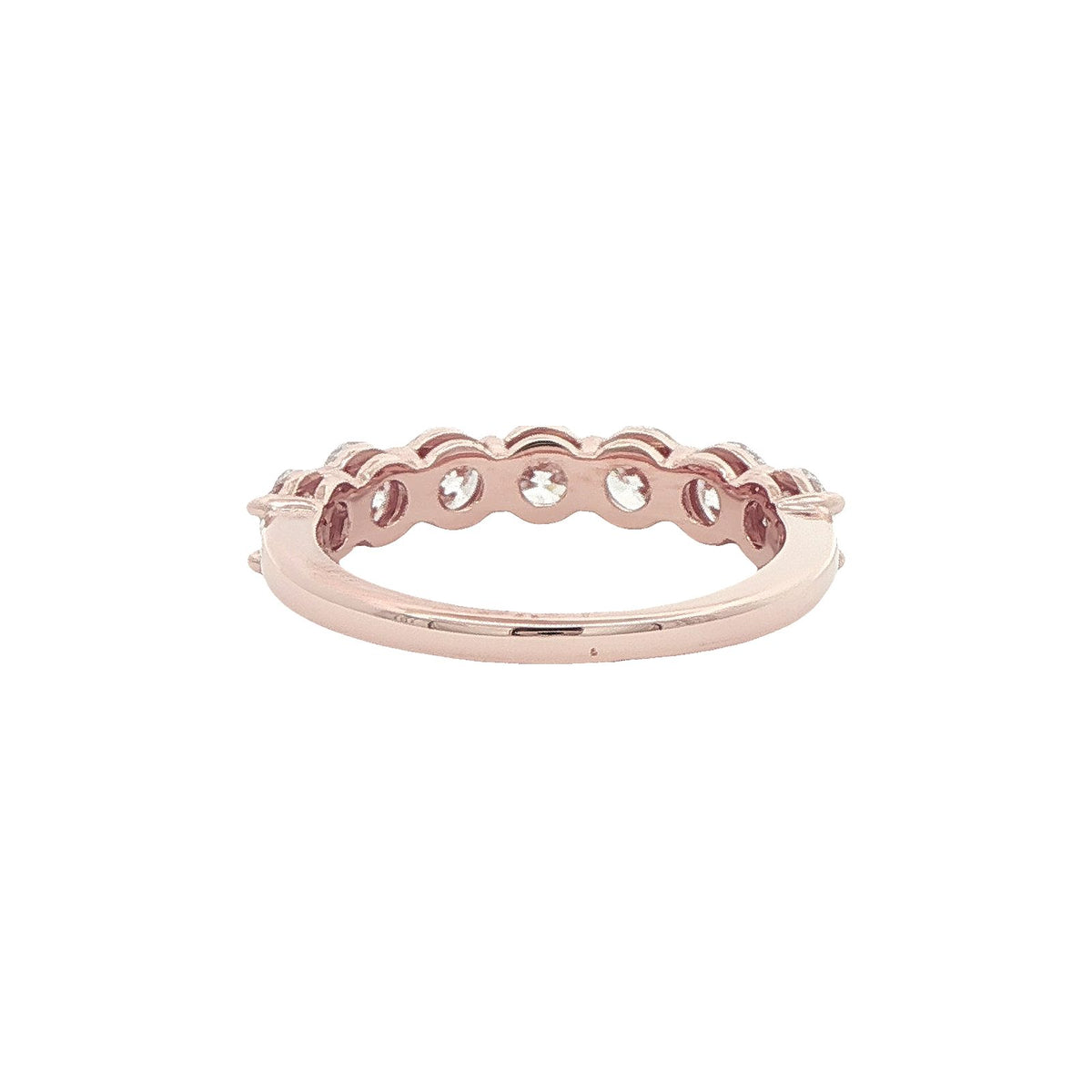 1.62 CT. Seven Round Brilliant Diamond Band in 14K Rose Gold view 4