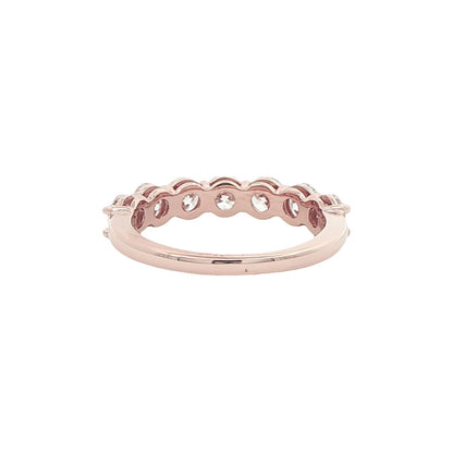 1.62 CT. Seven Round Brilliant Diamond Band in 14K Rose Gold view 4