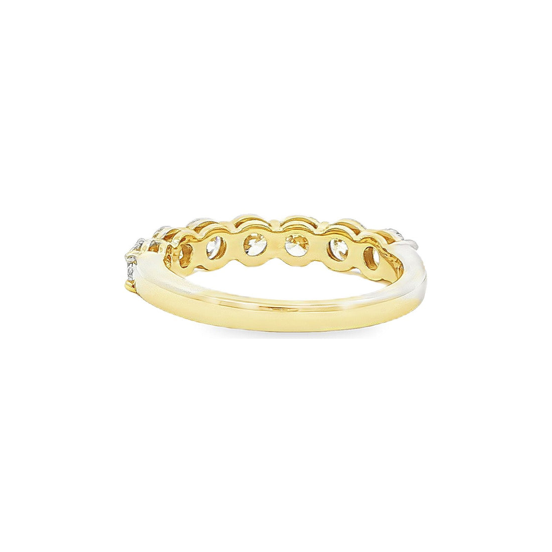 1.63 CT. Seven Round Brilliant Diamond Band in 14K Yellow Gold view 2