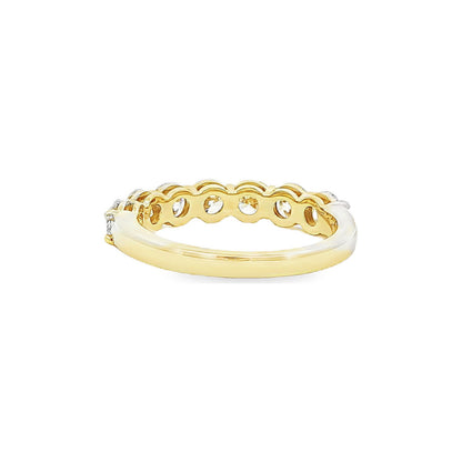 1.63 CT. Seven Round Brilliant Diamond Band in 14K Yellow Gold view 2