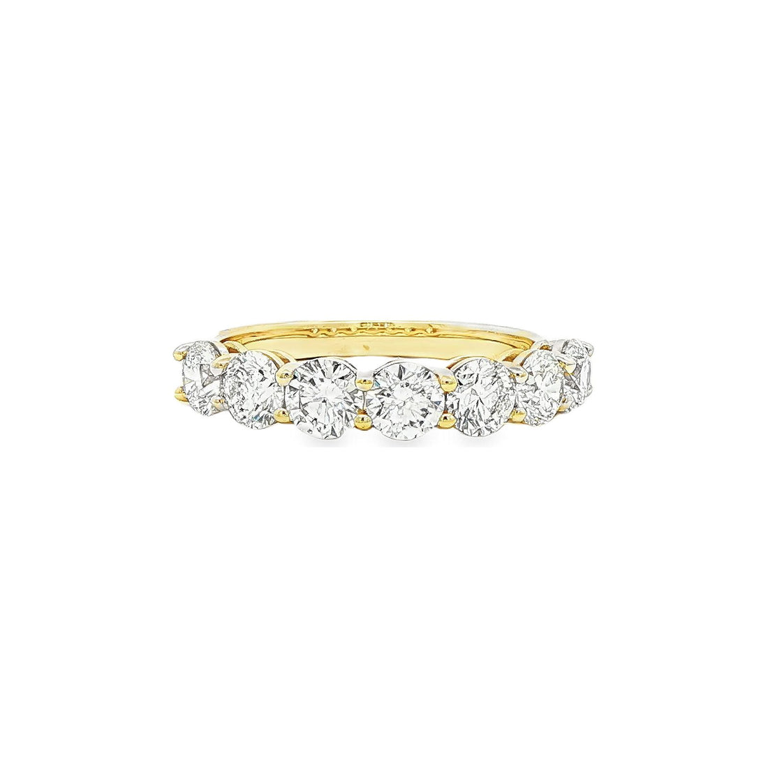 1.63 CT. Seven Round Brilliant Diamond Band in 14K Yellow Gold