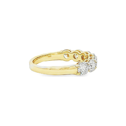 1.63 CT. Seven Round Brilliant Diamond Band in 14K Yellow Gold view 4