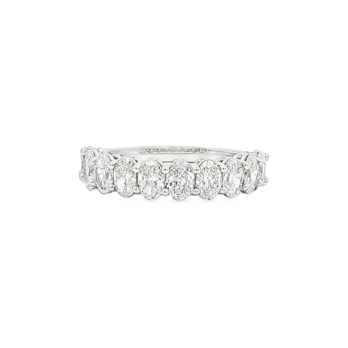 1.63 CT. Ten Oval Brilliant Diamond Half Eternity Band in Platinum