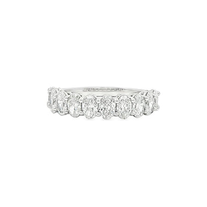 1.63 CT. Ten Oval Brilliant Diamond Half Eternity Band in Platinum
