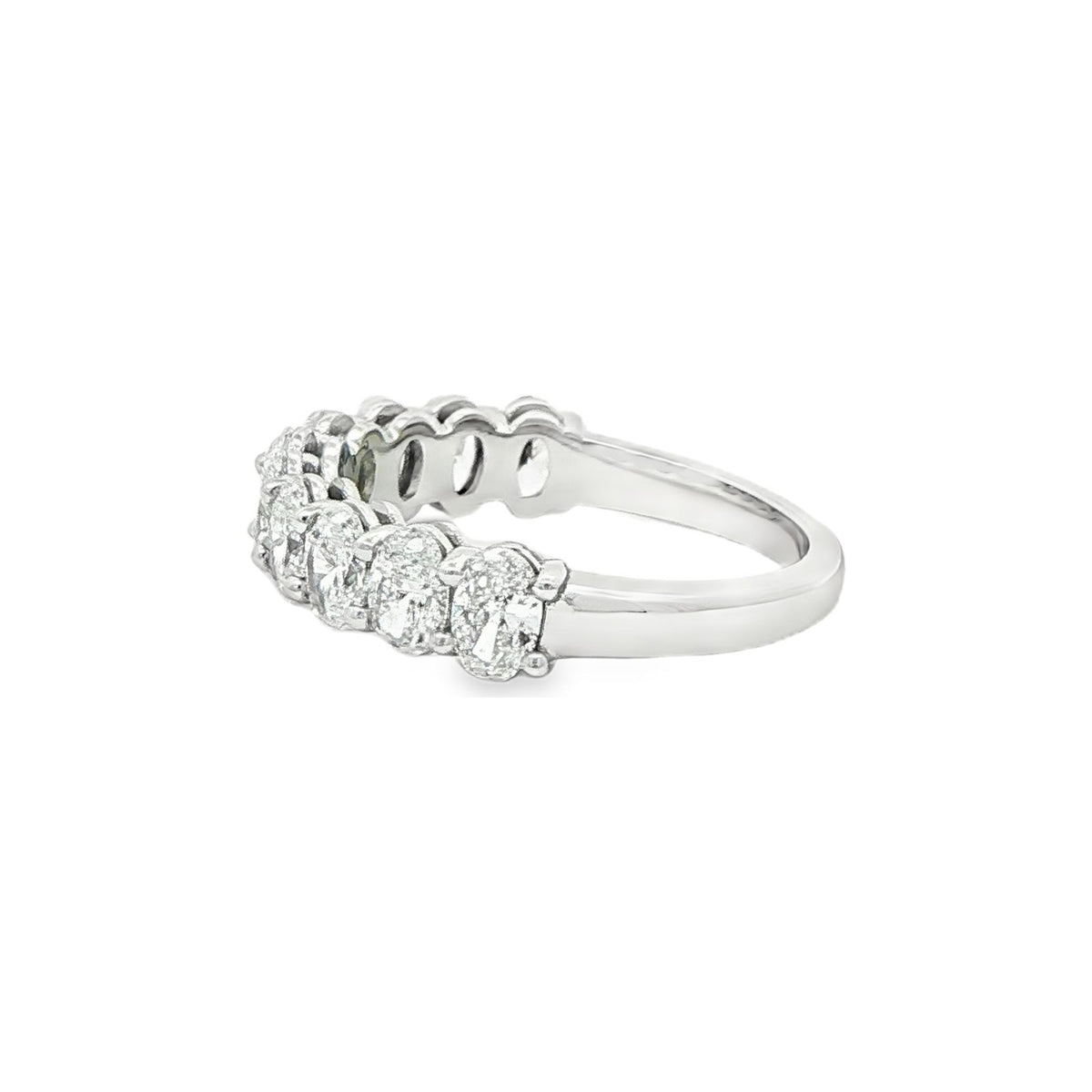 1.63 CT. Ten Oval Brilliant Diamond Half Eternity Band in Platinum view 2