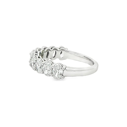 1.63 CT. Ten Oval Brilliant Diamond Half Eternity Band in Platinum view 2