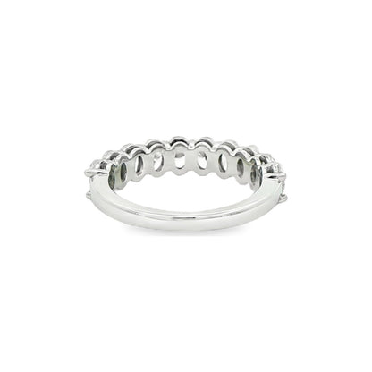 1.63 CT. Ten Oval Brilliant Diamond Half Eternity Band in Platinum view 3