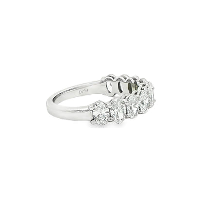 1.63 CT. Ten Oval Brilliant Diamond Half Eternity Band in Platinum view 4