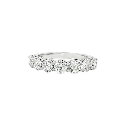 1.71 CT. Seven Round Brilliant Diamond Ring in Platinum